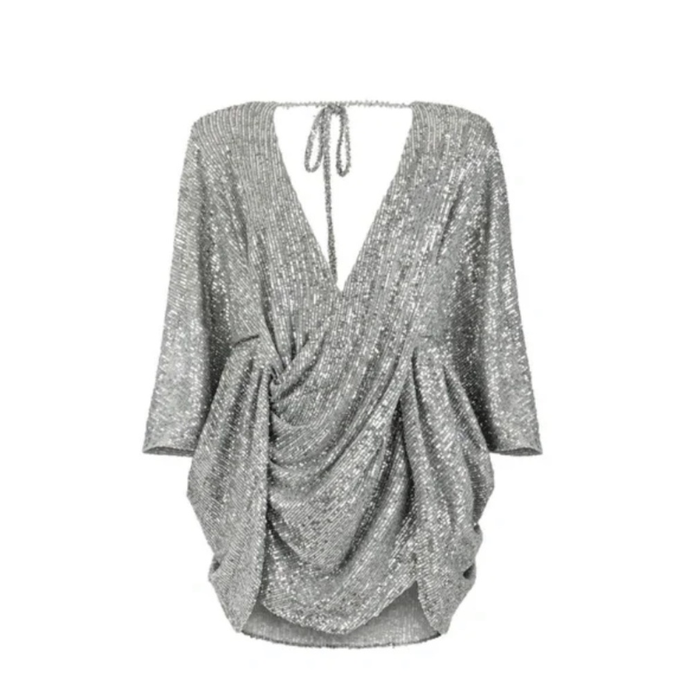 Ella Lisque “Center Of Attention” Silver Dress